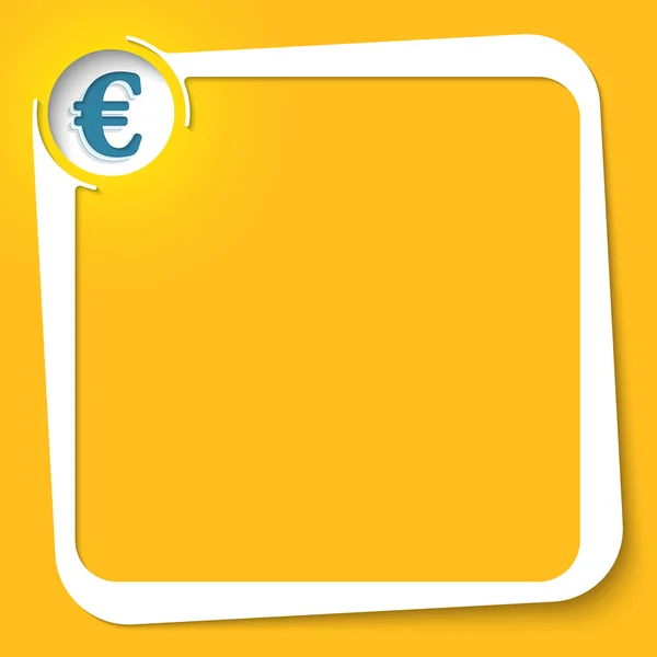 Vector white box for your text and euro symbol — Διανυσματικό Αρχείο