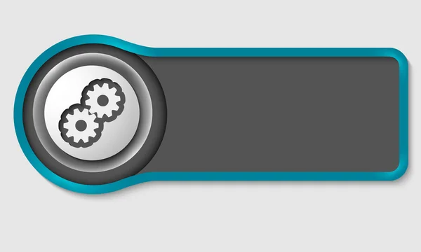 Botón abstracto para su texto blanco y ruedas dentadas — Archivo Imágenes Vectoriales