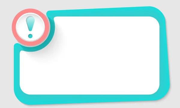 Pink circle and exclamation mark and green frame for your text — ストックベクタ