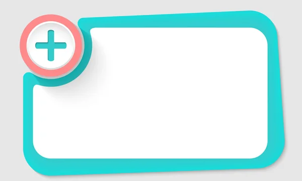 Roze cirkel en plus symbool en groen frame voor uw tekst — Stockvector