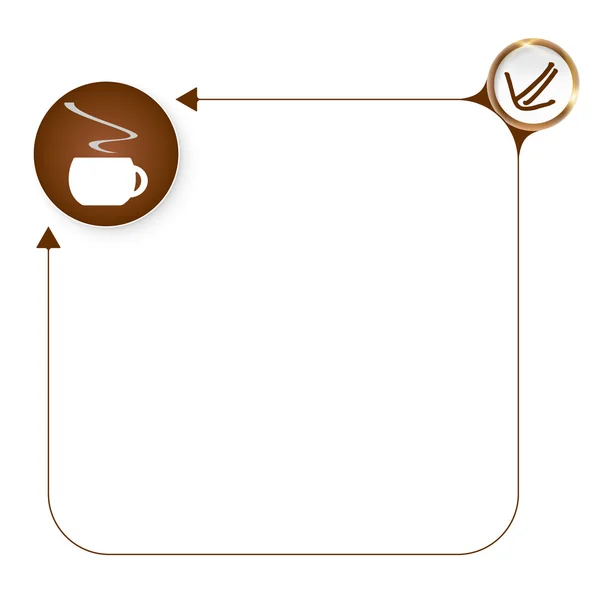 テキストと一杯のコーヒーのための抽象的なフレーム — ストックベクタ