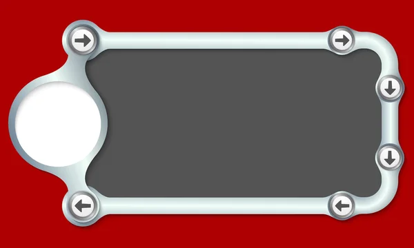 Metalen frame voor uw tekst en pijlen — Stockvector