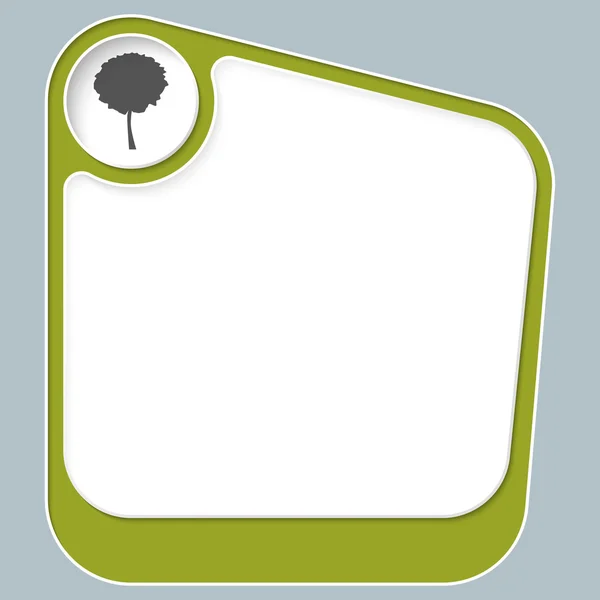 Зеленое поле для текста с белой рамкой и символом дерева — стоковый вектор