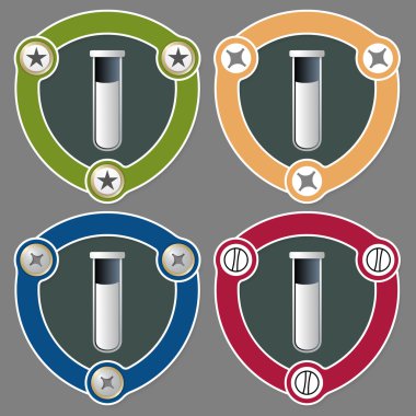 Dört düz simgeler ve tüp