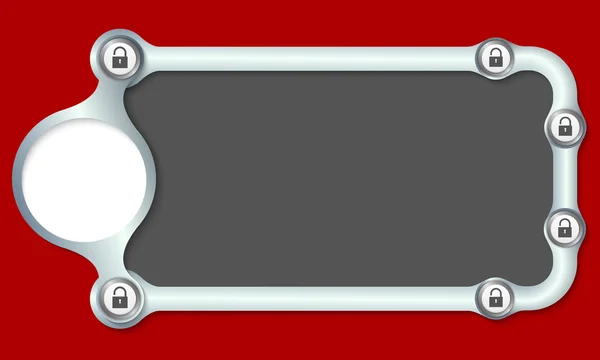 Metallic frame for your text and padlock — Stock Vector