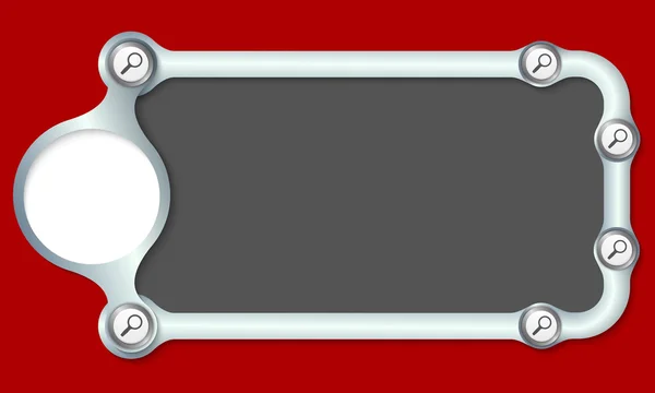 Metalen frame voor uw tekst en vergrootglas — Stockvector
