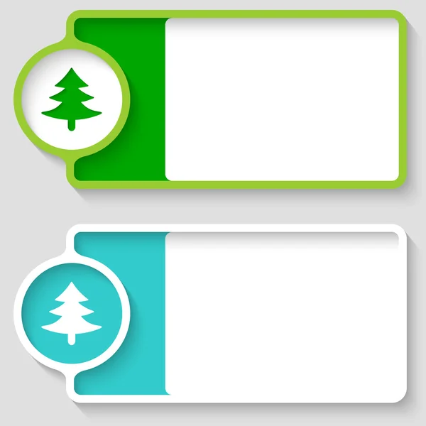 आपके पाठ और पेड़ प्रतीक के लिए रंगीन बक्से — स्टॉक वेक्टर