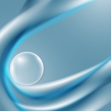 Vektör arka plan ve mavi dalgalar ve şeffaf bubbl
