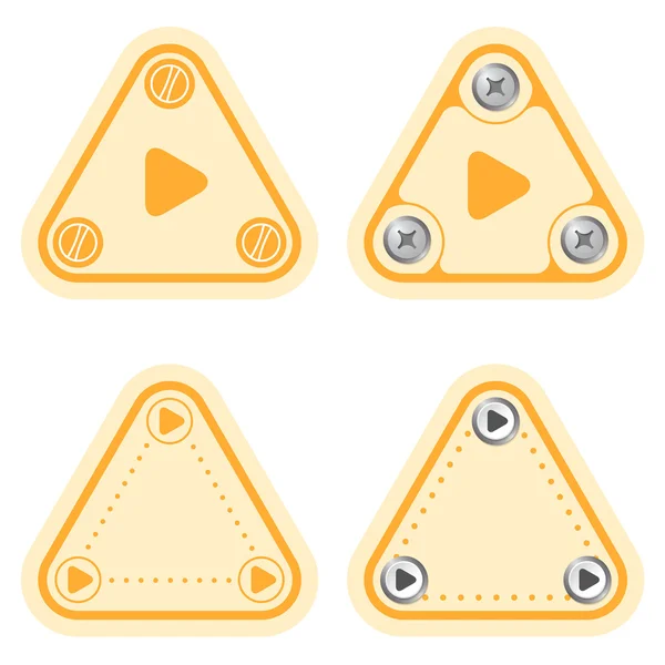 Set van vier plat eenvoudige frames en play symbool — Stockvector