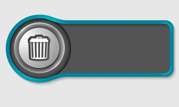 Αφηρημένη κουμπί για το λευκό κείμενο και κάδο ανακύκλωσης — Διανυσματικό Αρχείο