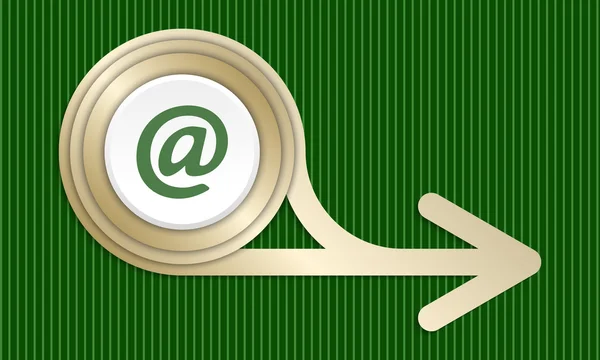 Altın soyut ok ve e-posta simgesi — Stok Vektör