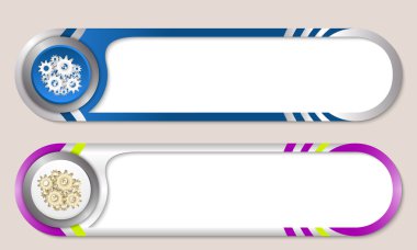 metin ve cogwheels vektör düğmeleri