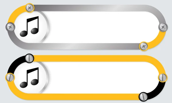 テキストと音楽記号の 2 つの抽象的なフレーム — ストックベクタ
