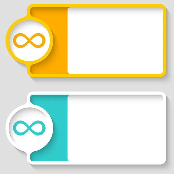 Färgade rutor för din text och oändligheten symbolen — Stock vektor