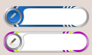 Metin ve kalem vektör düğmeleri