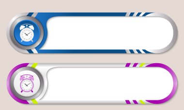 Metin ve çalar saat vektör düğmeleri