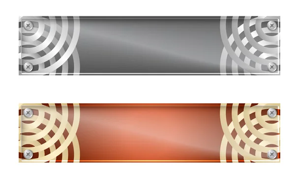 Set de dos banners con muestra abstracta circular y panel de vidrio — Vector de stock