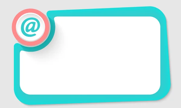 Cerchio rosa e simbolo di posta elettronica e cornice verde per il testo — Vettoriale Stock