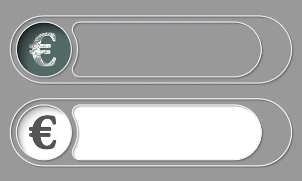 一套两个简单的按钮和欧元符号 — 图库矢量图片