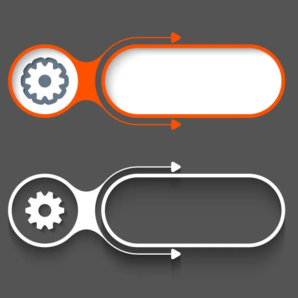 Twee abstracte frames met pijlen en tandwielen — Stockvector