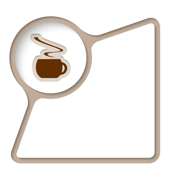 Marco abstracto con sombra interior y taza de café — Vector de stock