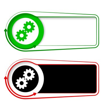 Oklar ve cogwheels ile metin için vektör çerçeveler