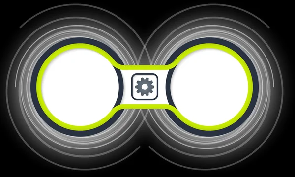 Dos marcos circulares de colores para su texto y ruedas dentadas — Archivo Imágenes Vectoriales