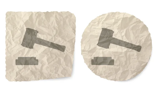 Skrynkliga slip papper och en symbol för rättvisa — Stock vektor