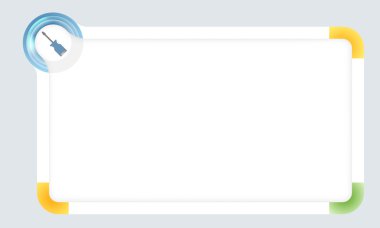 Renkli köşelerinde ve tornavida ile metin için çerçeve