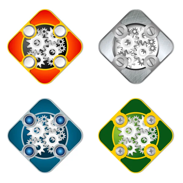 Vidalar ve cogwheels ile vektör basit nesneleri