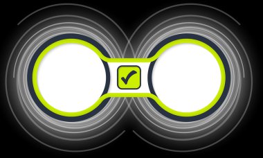 İki renkli dairesel çerçeve metin ve onay kutusu için