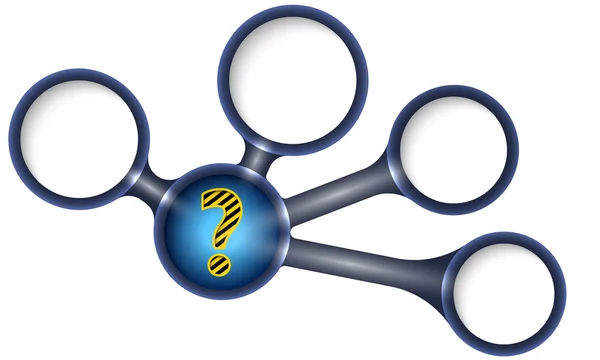 Caselle di testo circolari vettoriali per il testo e il punto interrogativo — Vettoriale Stock