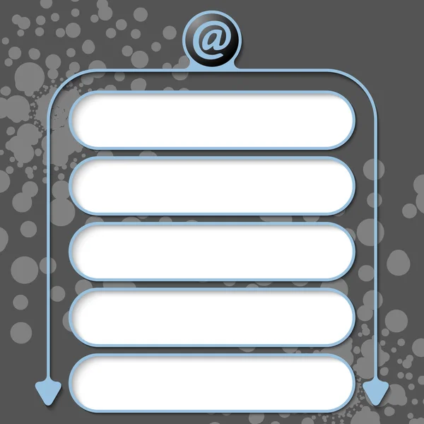 Cinco quadros para o seu texto e símbolo de e-mail — Vetor de Stock