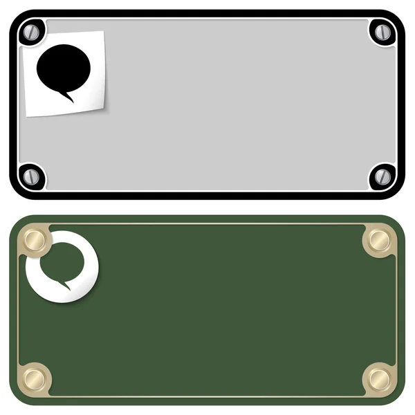 Vector frames voor uw tekst dankzij schroeven en tekstballon — Stockvector