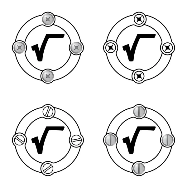 Set van vier platte frames en radix symbool — Stockvector