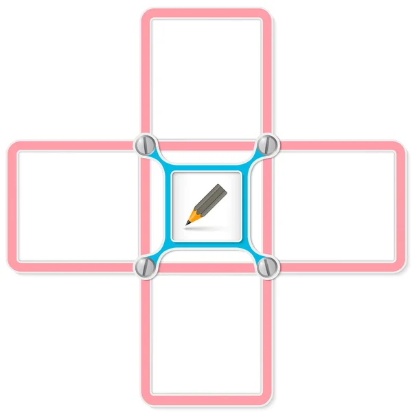 텍스트와 연필에 대 한 4 개의 빈 텍스트 프레임 — 스톡 벡터