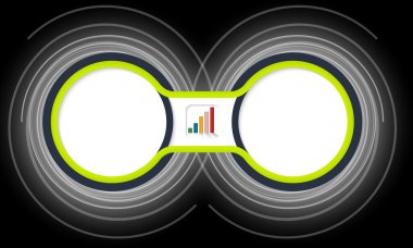 İki renkli dairesel çerçeve metin ve grafik için