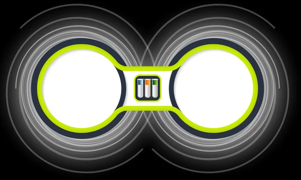 Deux cadres circulaires colorés pour votre texte et éprouvettes — Image vectorielle