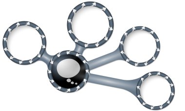 Vektör dairesel metin kutuları ile okları ve konuşma metni