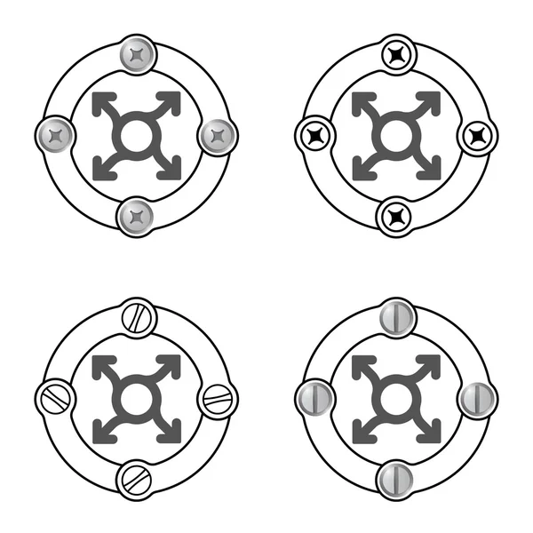 Set van vier platte frames en pijlen — Stockvector