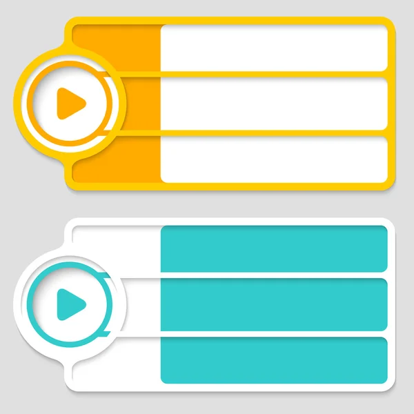 Färgade rutor för din text och spela symbol — Stock vektor