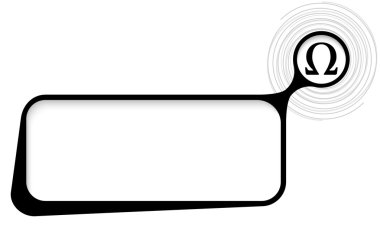 Vektör metin kutusu spiraller ve omega sembolü ile metin için