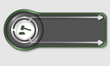 Beyaz metin ve avukat sembolünüz için Dark düğme