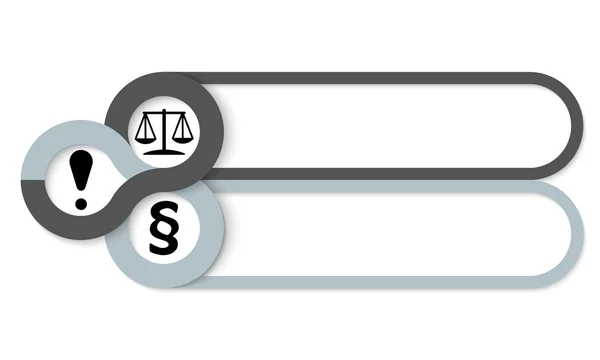 Two frames for your text and circular areas for icons — Stock Vector