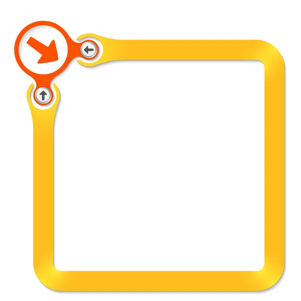 Červený kruh s šipkou a žluté rámec pro váš text — Stockový vektor