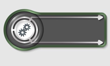 Beyaz metin ve cogwheels için Dark düğme