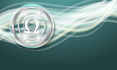Vektör arka plan dalgalar ve omega sembolü ile