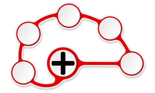 Cajas de texto circulares vectoriales para su texto y símbolo plus — Archivo Imágenes Vectoriales