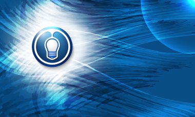 Vektör mavi arka plan ve ampul