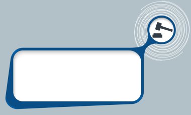 Vektör metin kutusu spiraller ve adalet sembolü ile metin için